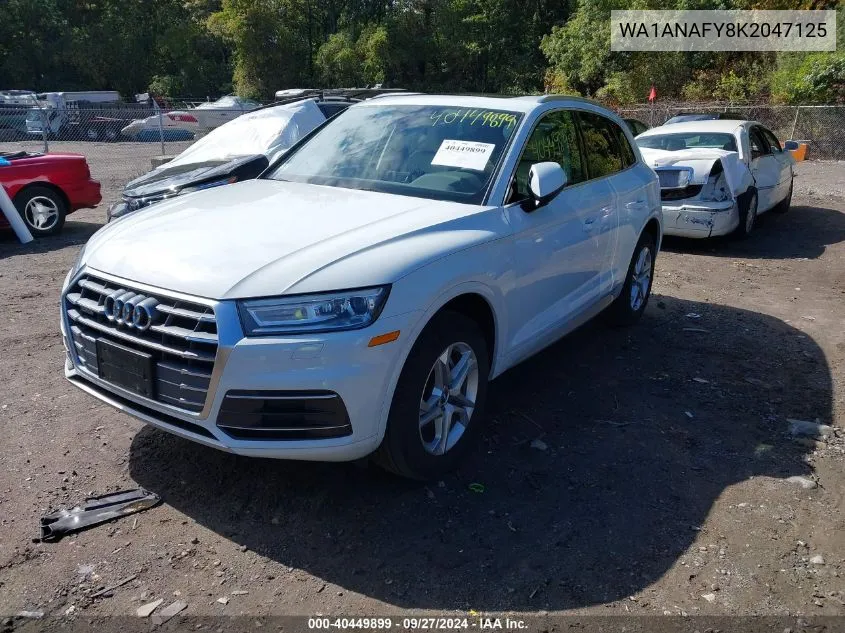 2019 Audi Q5 45 Premium VIN: WA1ANAFY8K2047125 Lot: 40449899