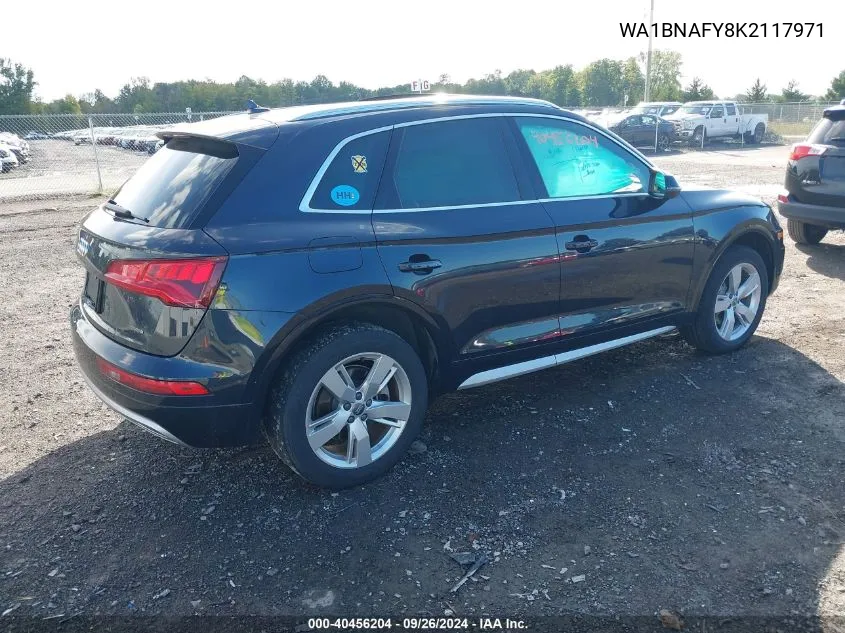 2019 Audi Q5 45 Premium VIN: WA1BNAFY8K2117971 Lot: 40456204