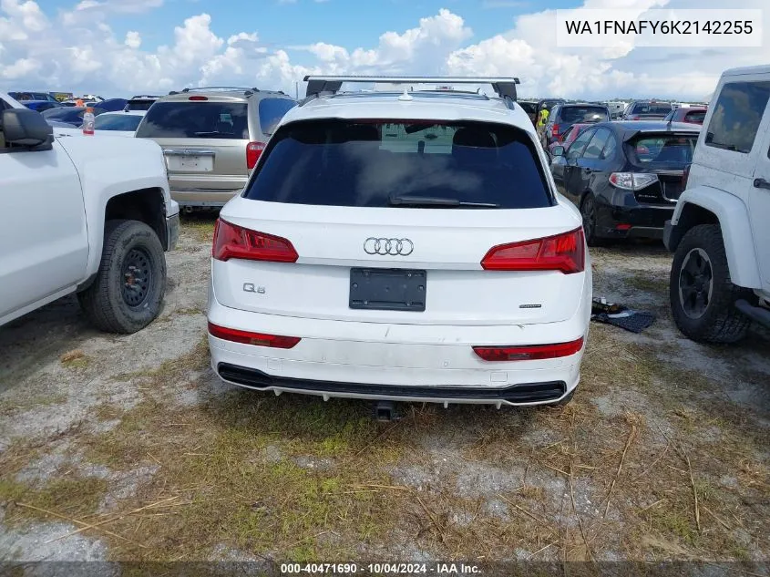 2019 Audi Q5 45 Premium VIN: WA1FNAFY6K2142255 Lot: 40471690