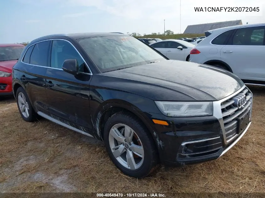 2019 Audi Q5 45 Premium VIN: WA1CNAFY2K2072045 Lot: 40549470