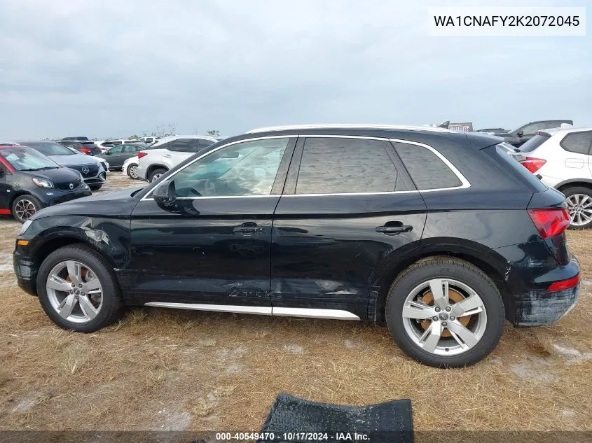 2019 Audi Q5 45 Premium VIN: WA1CNAFY2K2072045 Lot: 40549470