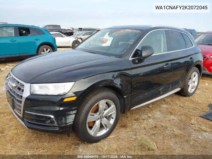 2019 Audi Q5 45 Premium VIN: WA1CNAFY2K2072045 Lot: 40549470