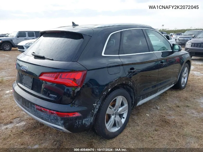 2019 Audi Q5 45 Premium VIN: WA1CNAFY2K2072045 Lot: 40549470