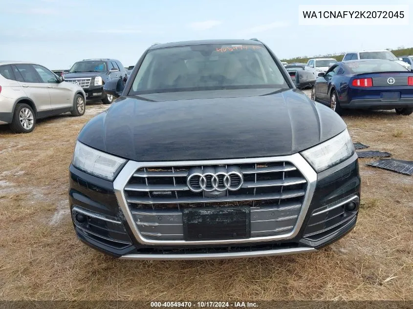 2019 Audi Q5 45 Premium VIN: WA1CNAFY2K2072045 Lot: 40549470