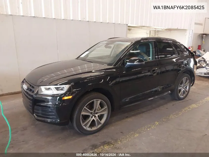 2019 Audi Q5 45 Premium VIN: WA1BNAFY6K2085425 Lot: 40553626