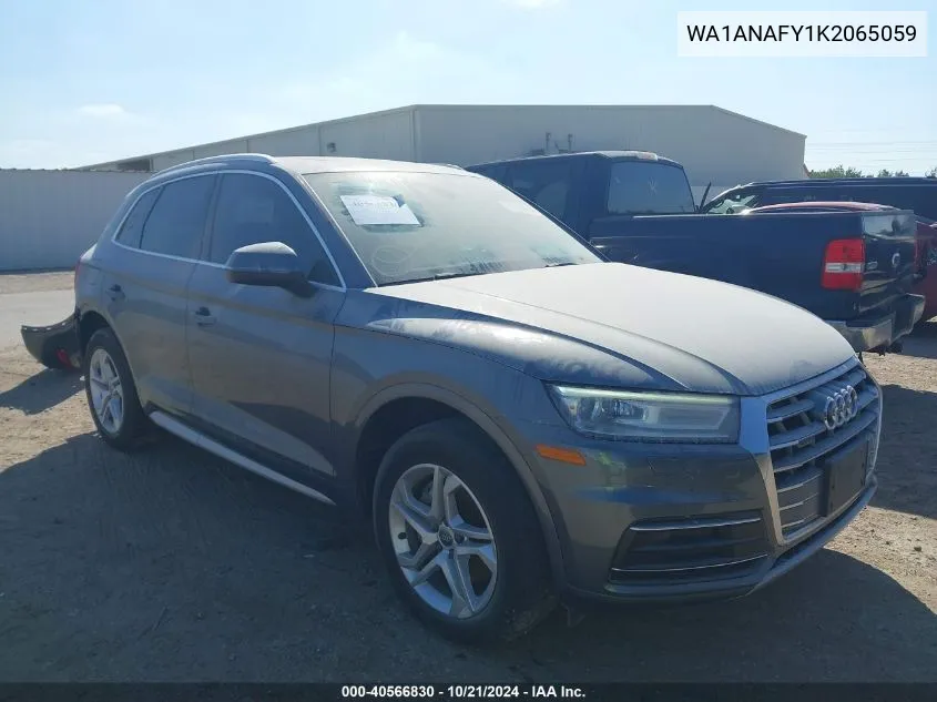 2019 Audi Q5 45 Premium VIN: WA1ANAFY1K2065059 Lot: 40566830