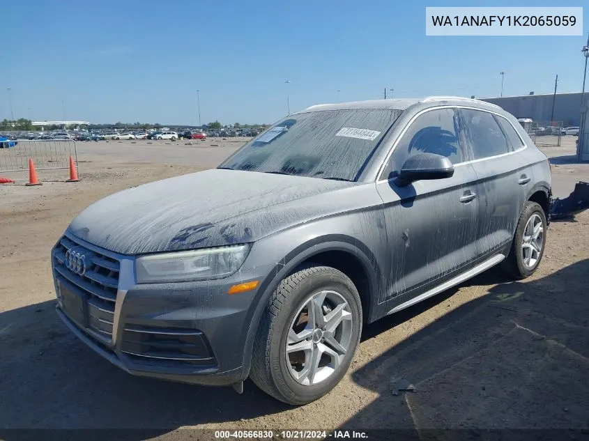 2019 Audi Q5 45 Premium VIN: WA1ANAFY1K2065059 Lot: 40566830