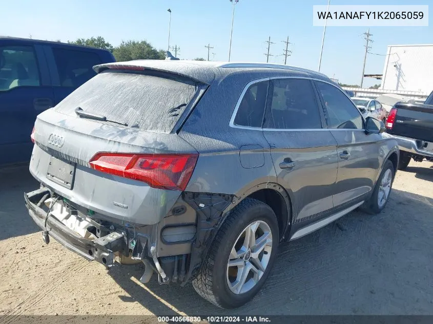 2019 Audi Q5 45 Premium VIN: WA1ANAFY1K2065059 Lot: 40566830