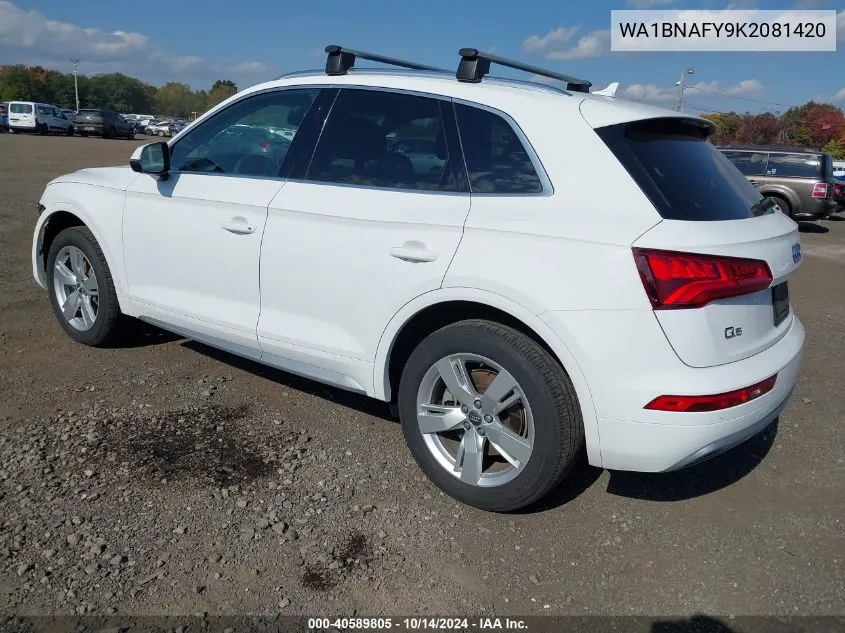 2019 Audi Q5 45 Premium VIN: WA1BNAFY9K2081420 Lot: 40589805