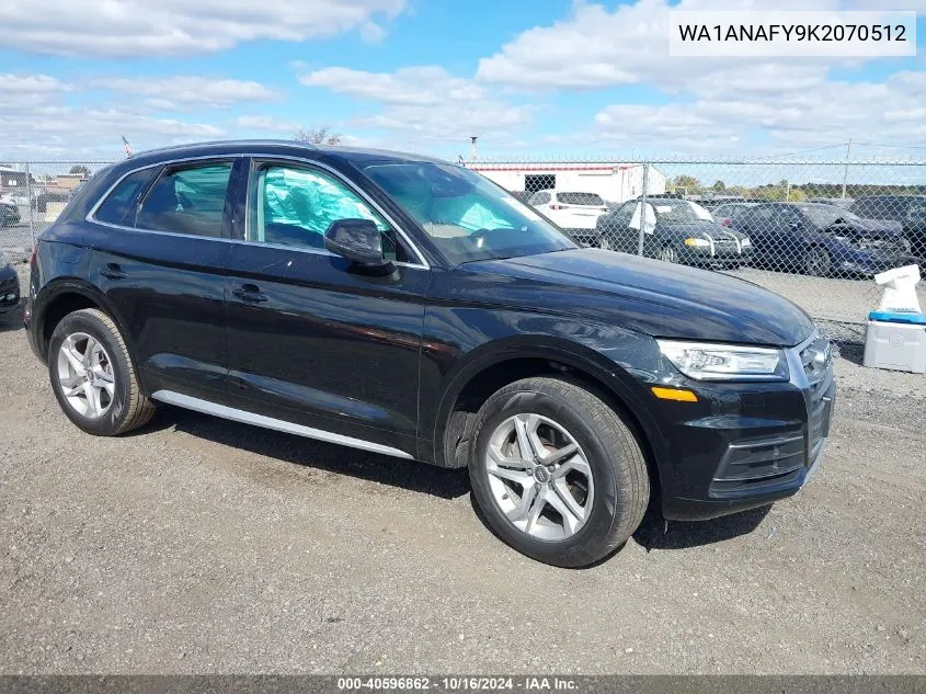 2019 Audi Q5 45 Premium VIN: WA1ANAFY9K2070512 Lot: 40596862