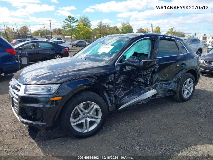 2019 Audi Q5 45 Premium VIN: WA1ANAFY9K2070512 Lot: 40596862