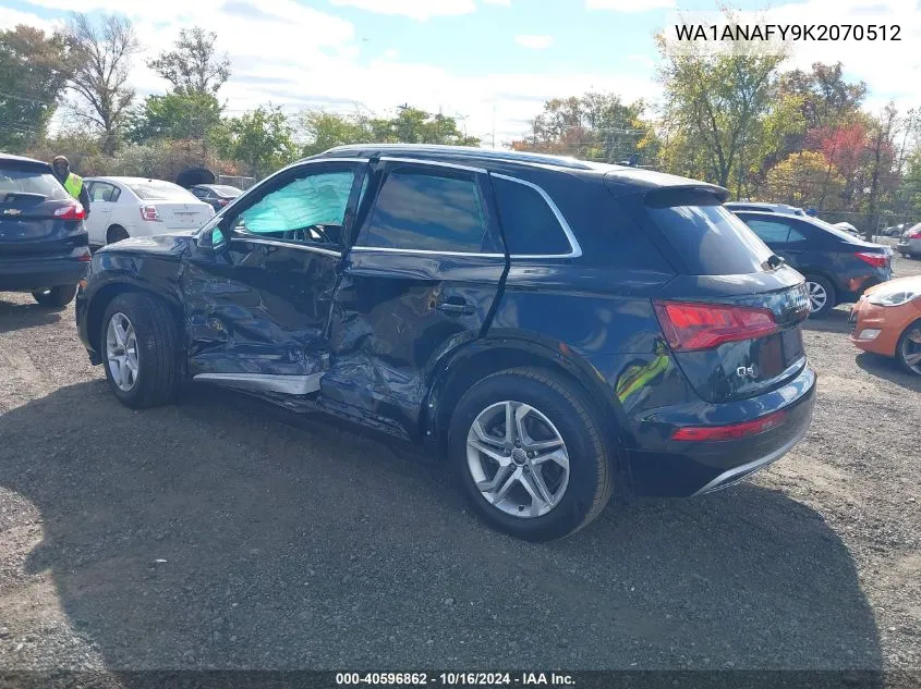 2019 Audi Q5 45 Premium VIN: WA1ANAFY9K2070512 Lot: 40596862