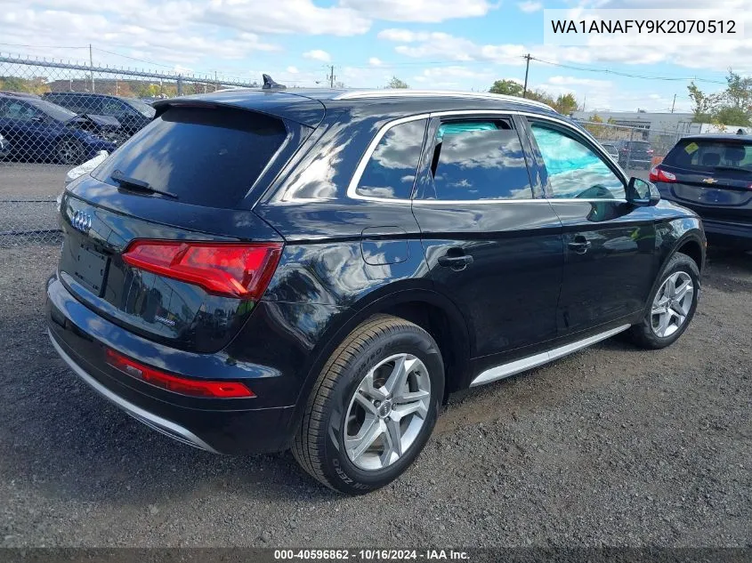 2019 Audi Q5 45 Premium VIN: WA1ANAFY9K2070512 Lot: 40596862