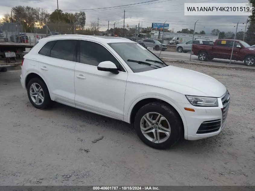 2019 Audi Q5 45 Premium VIN: WA1ANAFY4K2101519 Lot: 40601787