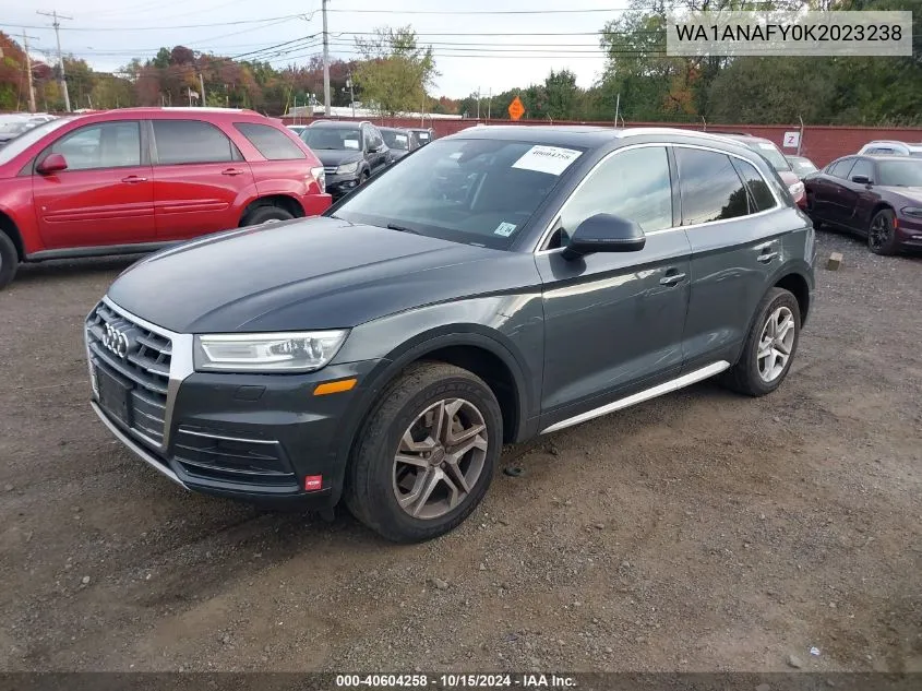 2019 Audi Q5 45 Premium VIN: WA1ANAFY0K2023238 Lot: 40604258