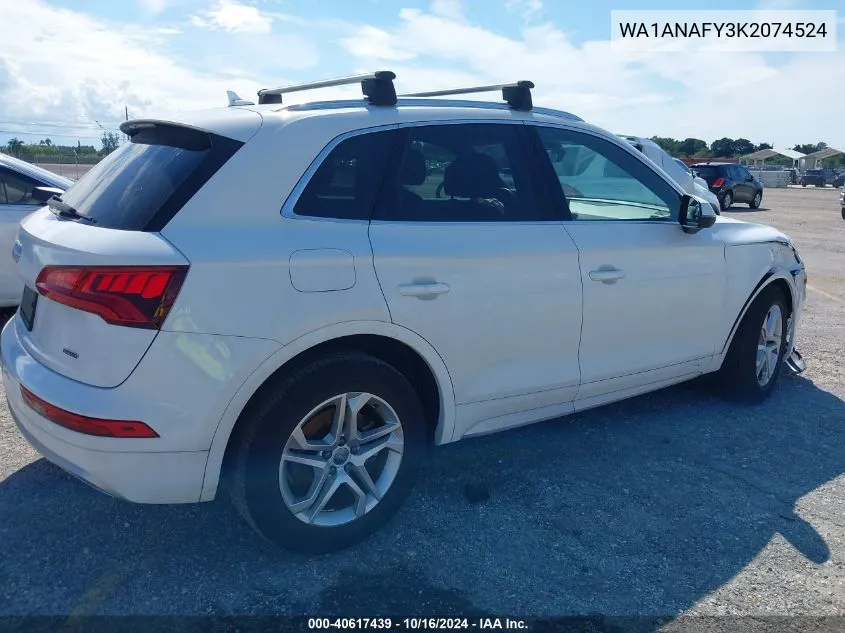 WA1ANAFY3K2074524 2019 Audi Q5 45 Premium