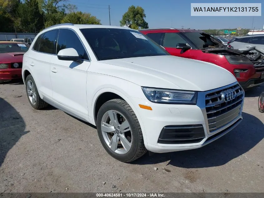 2019 Audi Q5 45 Premium VIN: WA1ANAFY1K2131755 Lot: 40624581