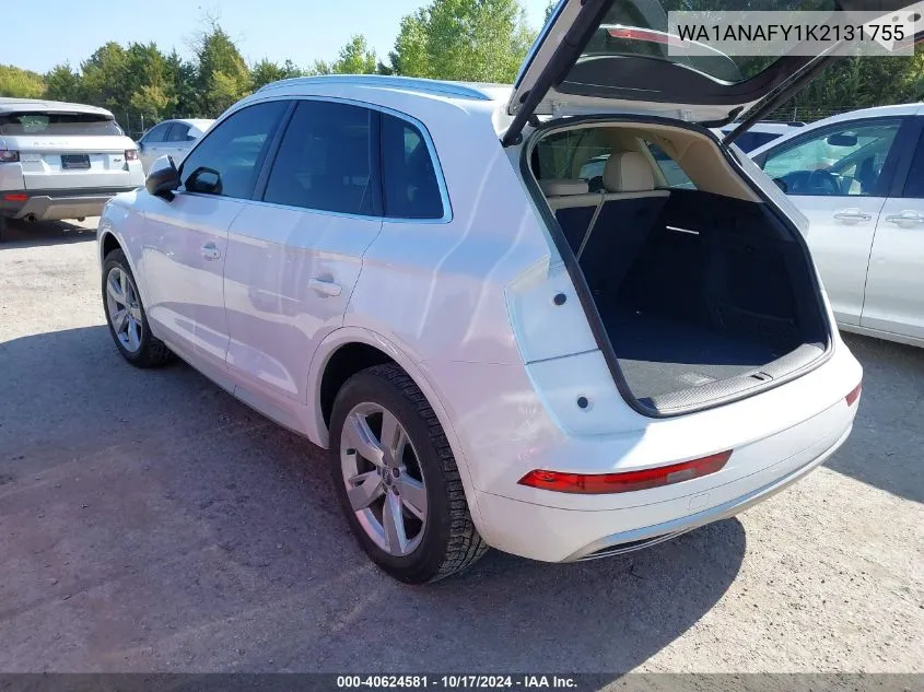 2019 Audi Q5 45 Premium VIN: WA1ANAFY1K2131755 Lot: 40624581