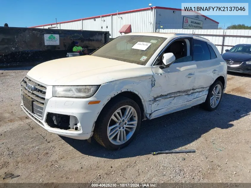 2019 Audi Q5 45 Premium VIN: WA1BNAFY7K2137046 Lot: 40625230