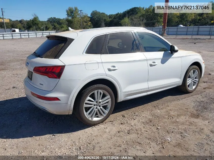 2019 Audi Q5 45 Premium VIN: WA1BNAFY7K2137046 Lot: 40625230