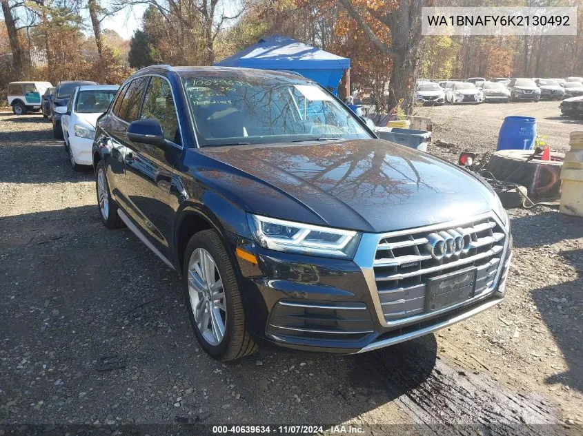 2019 Audi Q5 45 Premium VIN: WA1BNAFY6K2130492 Lot: 40639634