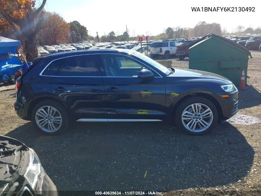 2019 Audi Q5 45 Premium VIN: WA1BNAFY6K2130492 Lot: 40639634