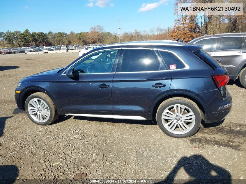 2019 Audi Q5 45 Premium VIN: WA1BNAFY6K2130492 Lot: 40639634