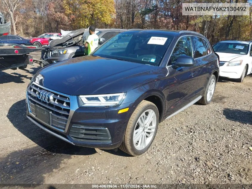 2019 Audi Q5 45 Premium VIN: WA1BNAFY6K2130492 Lot: 40639634