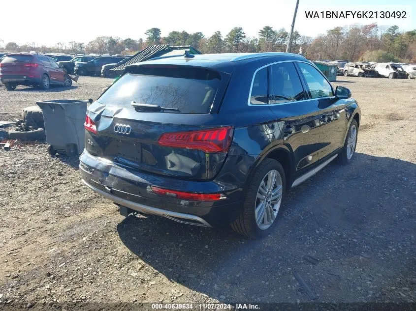 2019 Audi Q5 45 Premium VIN: WA1BNAFY6K2130492 Lot: 40639634