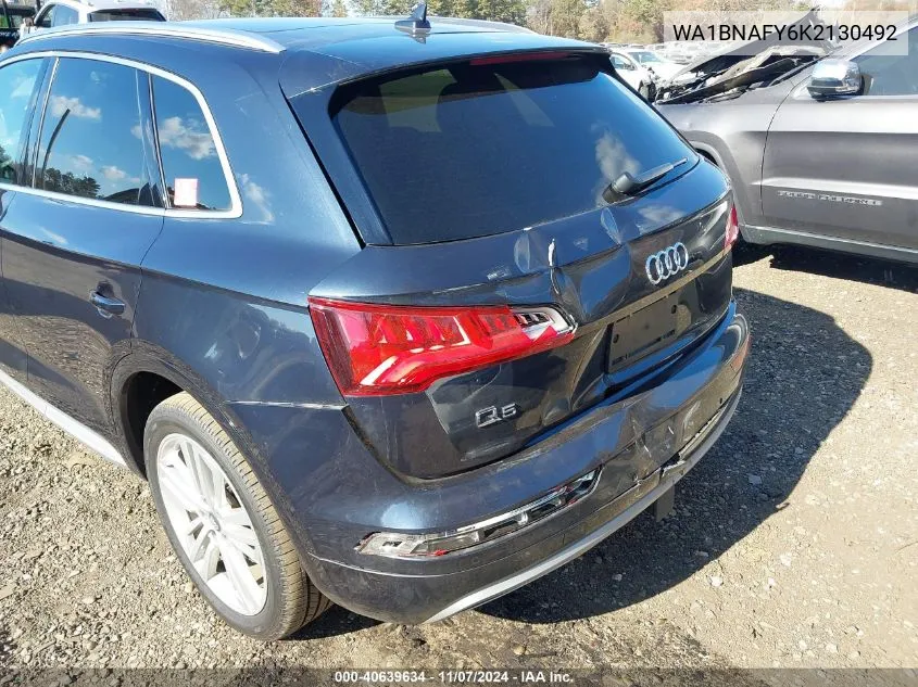 2019 Audi Q5 45 Premium VIN: WA1BNAFY6K2130492 Lot: 40639634