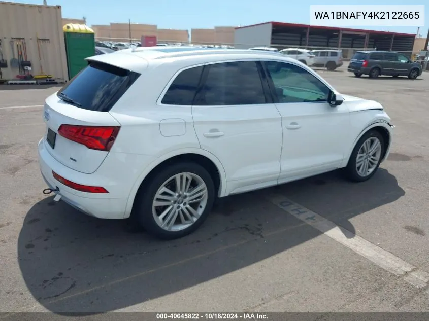 2019 Audi Q5 45 Premium VIN: WA1BNAFY4K2122665 Lot: 40645822