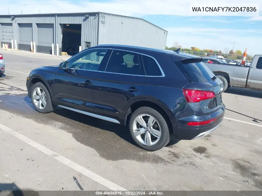 2019 Audi Q5 45 Premium VIN: WA1CNAFY7K2047836 Lot: 40656916