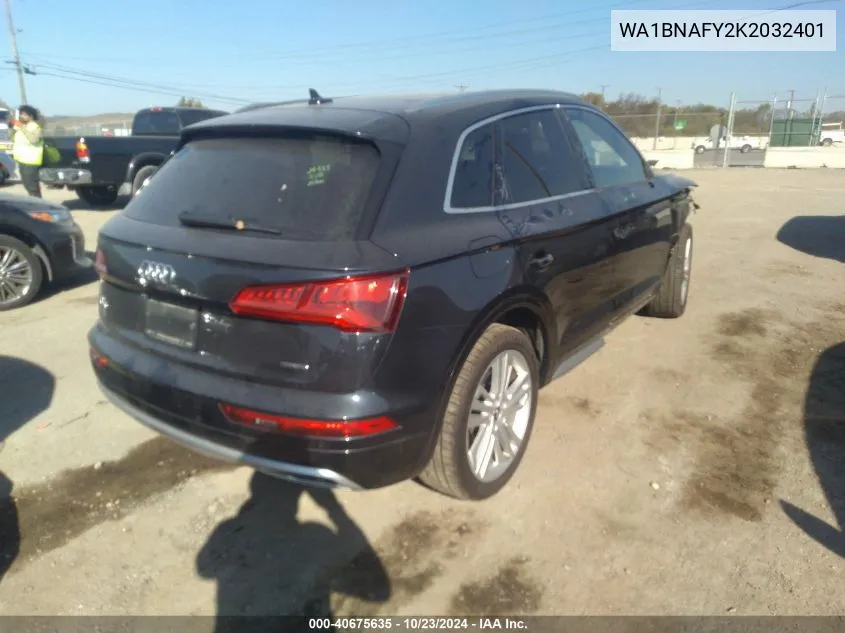 2019 Audi Q5 45 Premium VIN: WA1BNAFY2K2032401 Lot: 40675635