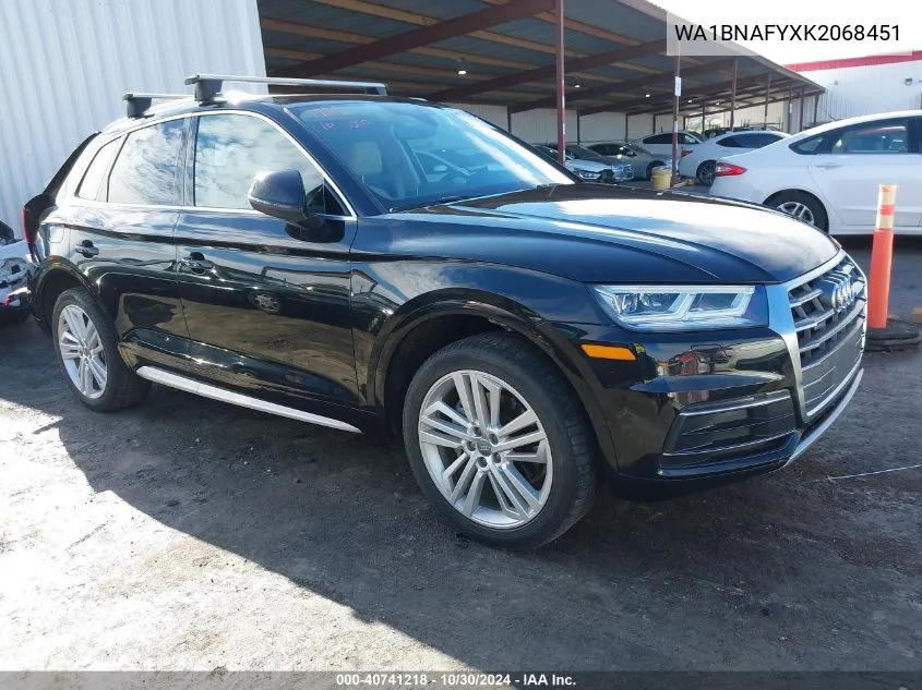 2019 Audi Q5 45 Premium VIN: WA1BNAFYXK2068451 Lot: 40741218