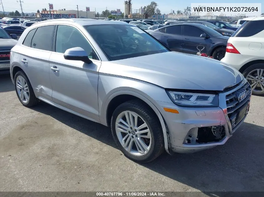 2019 Audi Q5 45 Premium VIN: WA1BNAFY1K2072694 Lot: 40767796