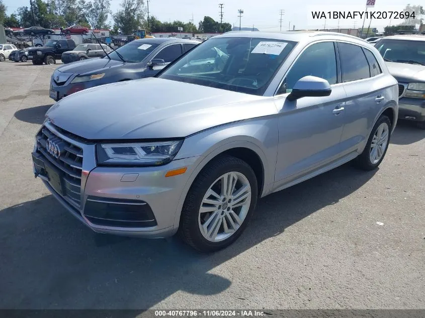 2019 Audi Q5 45 Premium VIN: WA1BNAFY1K2072694 Lot: 40767796