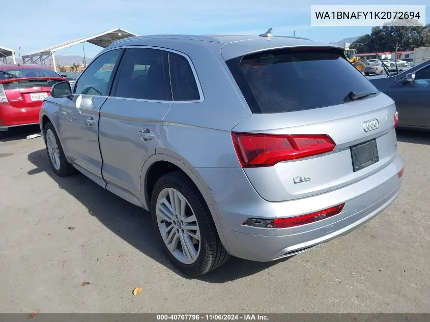 2019 Audi Q5 45 Premium VIN: WA1BNAFY1K2072694 Lot: 40767796