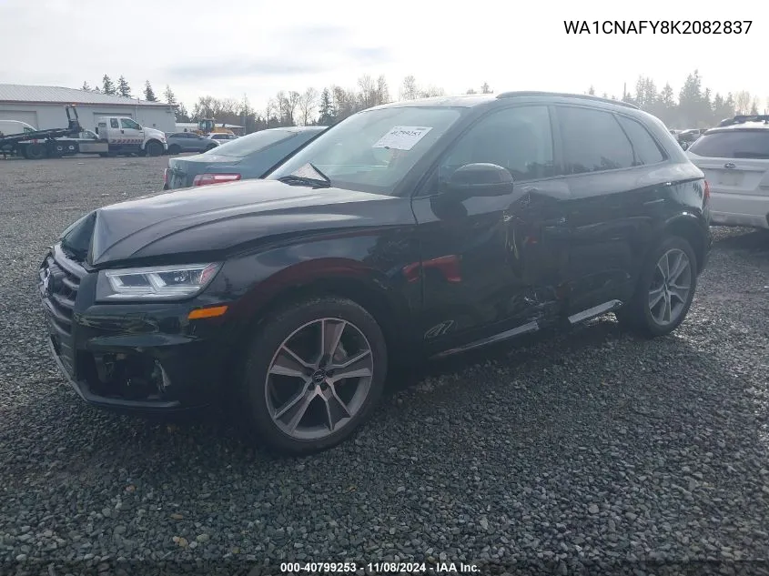 2019 Audi Q5 45 Premium VIN: WA1CNAFY8K2082837 Lot: 40799253