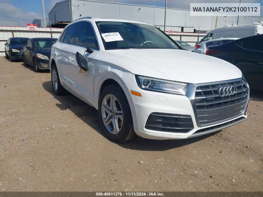 2019 Audi Q5 Premium VIN: WA1ANAFY2K2100112 Lot: 40811276