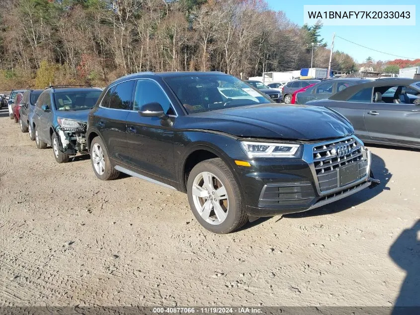 2019 Audi Q5 45 Premium VIN: WA1BNAFY7K2033043 Lot: 40877066