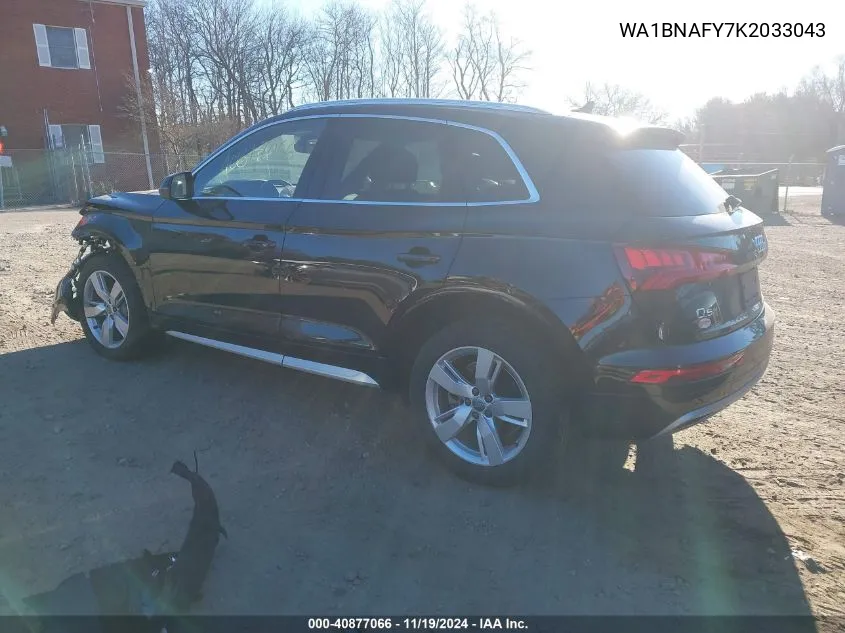 2019 Audi Q5 45 Premium VIN: WA1BNAFY7K2033043 Lot: 40877066