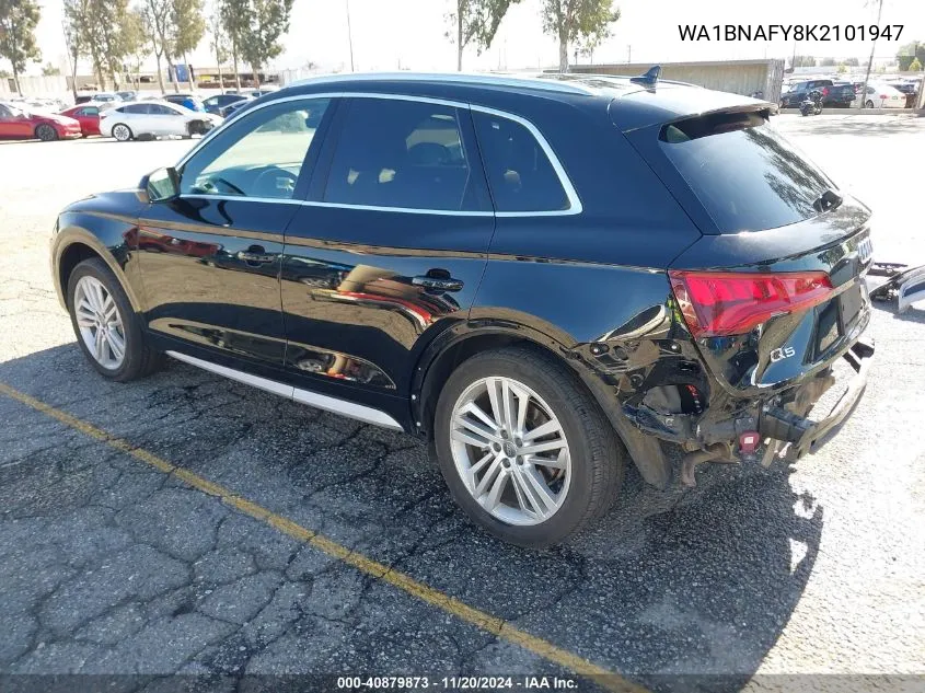 2019 Audi Q5 45 Premium VIN: WA1BNAFY8K2101947 Lot: 40879873