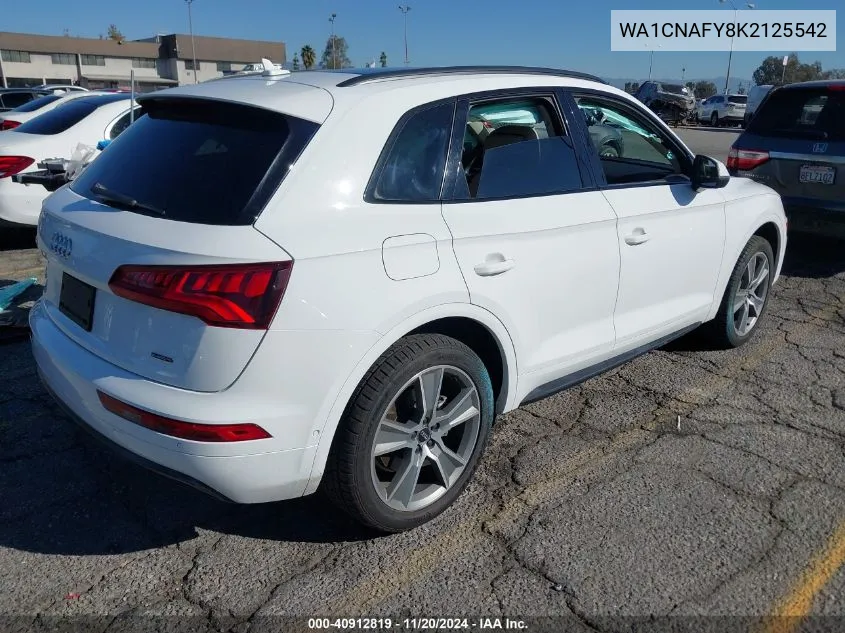 2019 Audi Q5 45 Premium VIN: WA1CNAFY8K2125542 Lot: 40912819