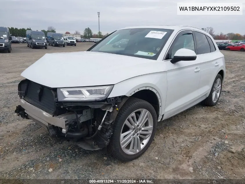 2019 Audi Q5 45 Premium VIN: WA1BNAFYXK2109502 Lot: 40913294