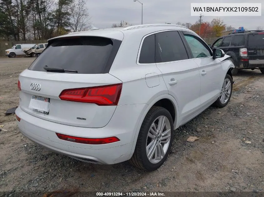 2019 Audi Q5 45 Premium VIN: WA1BNAFYXK2109502 Lot: 40913294