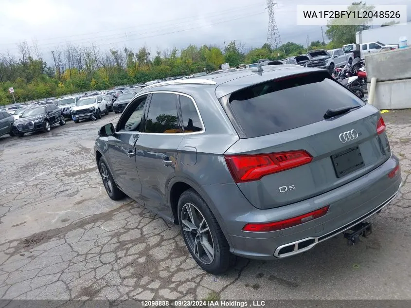 2020 Audi Q5 VIN: WA1F2BFY1L2048526 Lot: 12098888