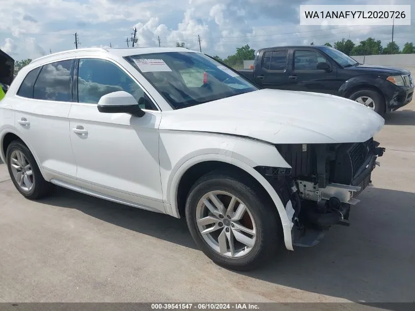 2020 Audi Q5 Premium 45 Tfsi Quattro S Tronic/Titanium Premium 45 Tfsi Quattro S Tronic VIN: WA1ANAFY7L2020726 Lot: 39541547