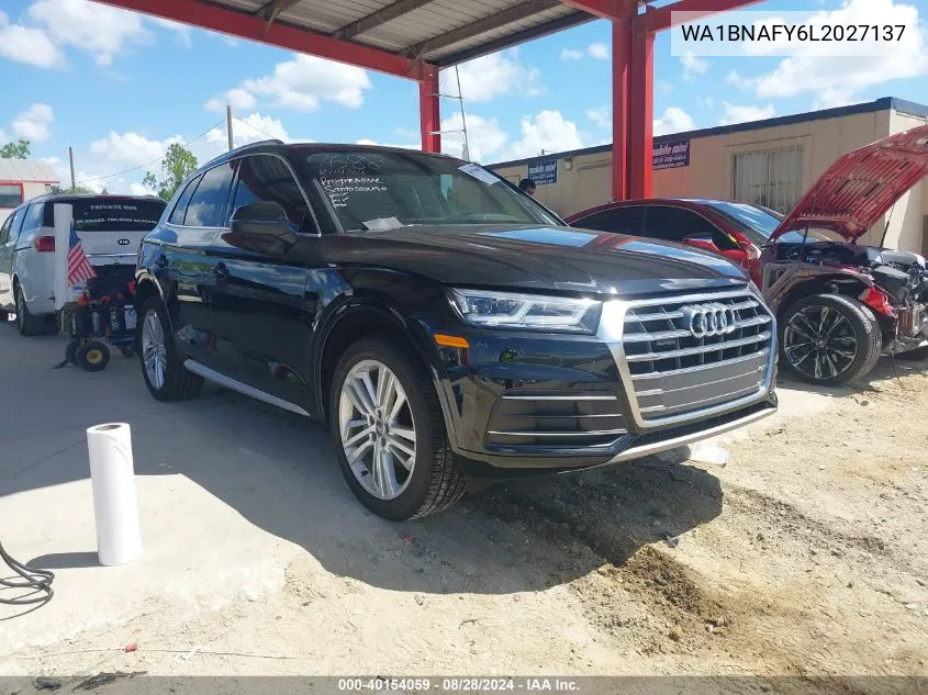 2020 Audi Q5 Premium Plus 45 Tfsi Quattro S Tronic VIN: WA1BNAFY6L2027137 Lot: 40154059