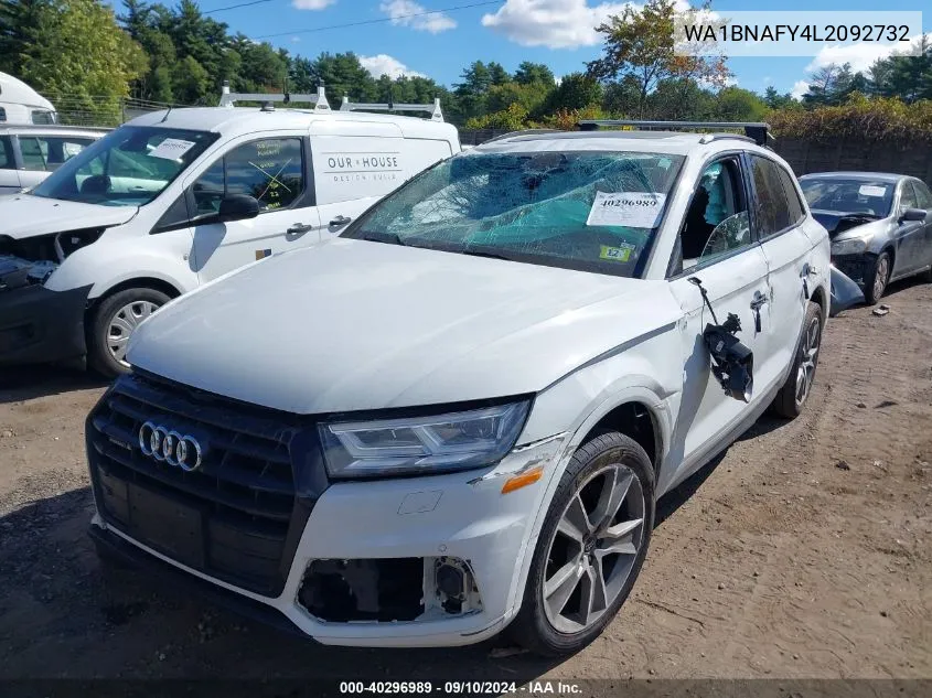 2020 Audi Q5 Premium Plus 45 Tfsi Quattro S Tronic VIN: WA1BNAFY4L2092732 Lot: 40296989