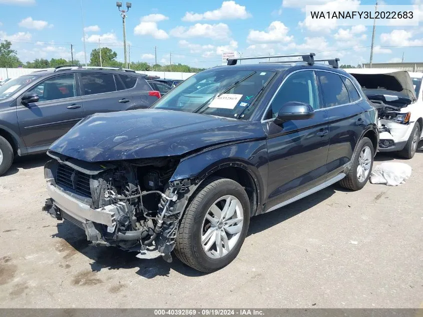 2020 Audi Q5 Premium 45 Tfsi Quattro S Tronic/Titanium Premium 45 Tfsi Quattro S Tronic VIN: WA1ANAFY3L2022683 Lot: 40392869